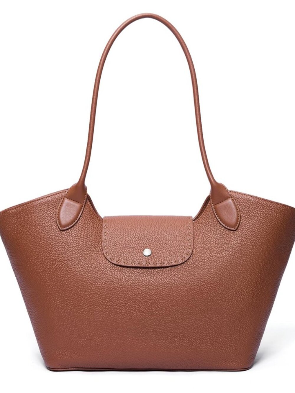 Genuine Leather Tote Bag for Women Minimalist Roomy Shoulder Purse